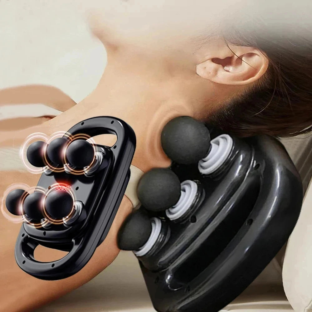 Fascia Gun Muscle Massager – High Frequency Deep Tissue Massage Gun with 6 Heads for Back, Shoulder & Body Relief