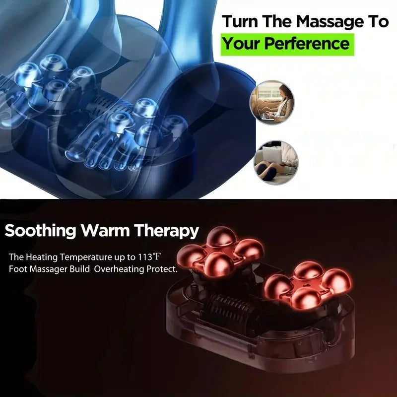 Extra Large Electric Foot Massager with Shiatsu Kneading, Hot Compress & Calf Roller – Deep Muscle Relaxation & Fatigue Relief