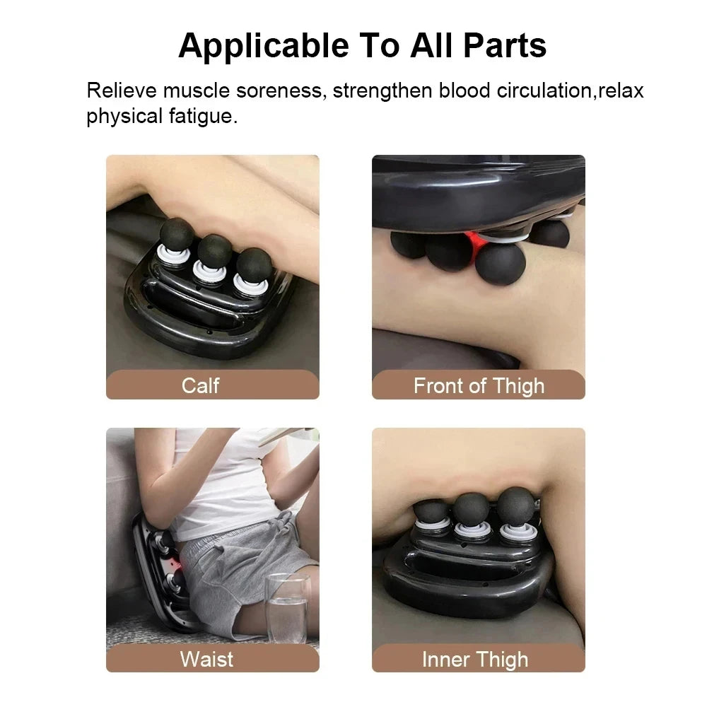 Fascia Gun Muscle Massager – High Frequency Deep Tissue Massage Gun with 6 Heads for Back, Shoulder & Body Relief