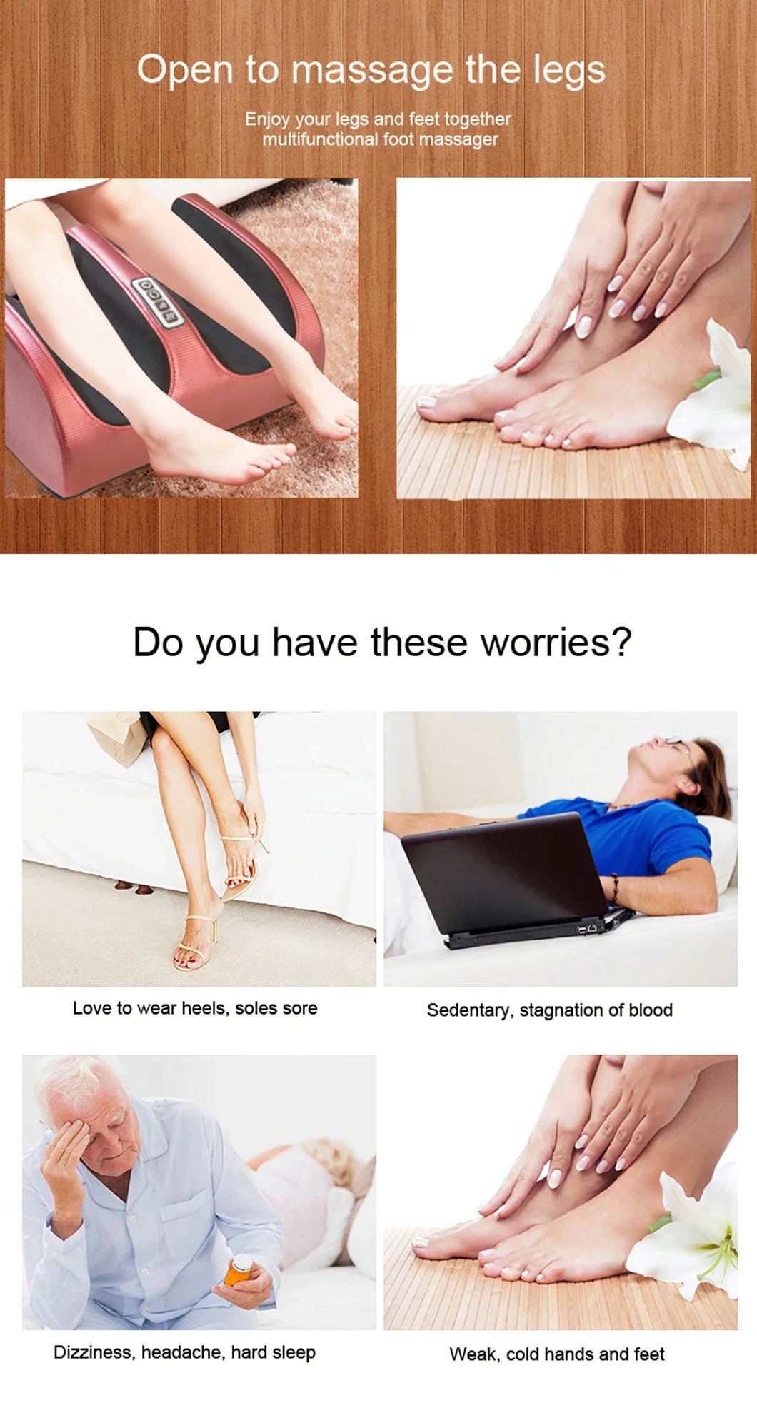 Hot Compression Electric Foot Massager Heating Therapy Shiatsu Kneading Roller Muscle Relaxation Pain Relief Foot Spa Machines