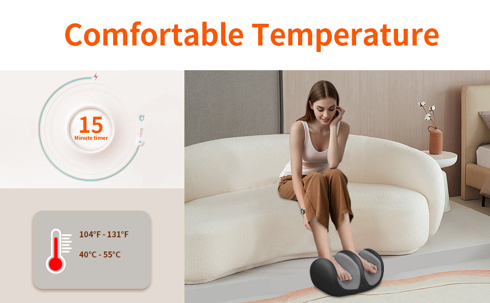 Extra Large Electric Foot Massager with Shiatsu Kneading, Hot Compress & Calf Roller – Deep Muscle Relaxation & Fatigue Relief