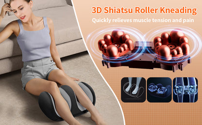 Extra Large Electric Foot Massager with Shiatsu Kneading, Hot Compress & Calf Roller – Deep Muscle Relaxation & Fatigue Relief