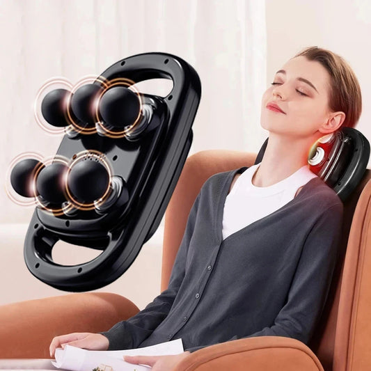 Fascia Gun Muscle Massager – High Frequency Deep Tissue Massage Gun with 6 Heads for Back, Shoulder & Body Relief
