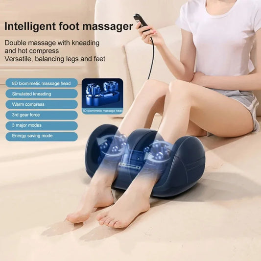Extra Large Electric Foot Massager with Shiatsu Kneading, Hot Compress & Calf Roller – Deep Muscle Relaxation & Fatigue Relief